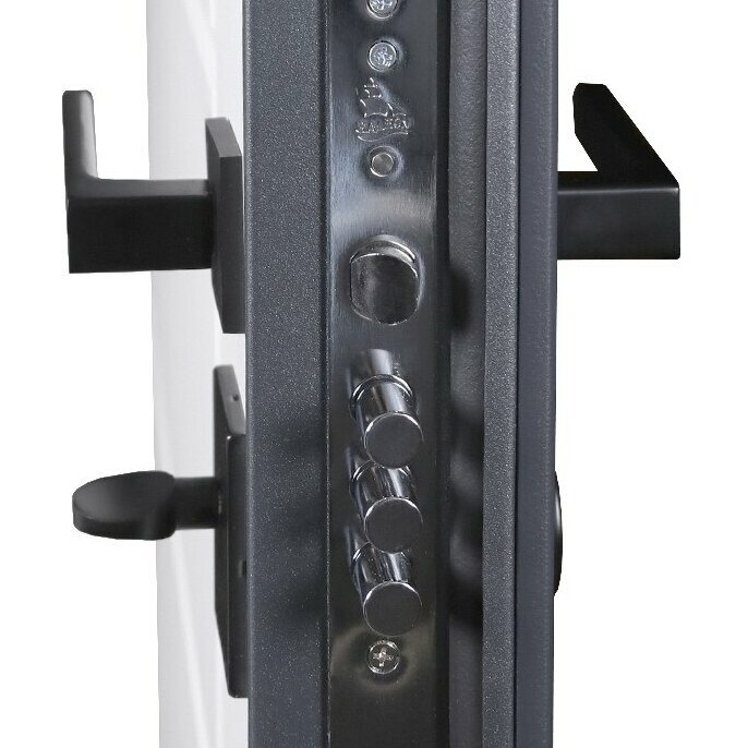 толщина дверного полотна 80 мм, разносистемные замки Галеон 816 и 817, черная фурнитура толщина полотна 80 мм