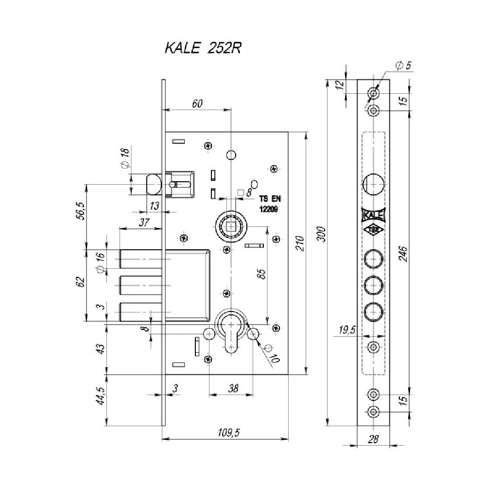 схема замка Kale 252 R